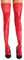 7Heaven Rote wetlook Lack Strümpfe mit Spitze Damen Stockings selbsttragend dehnbar S/M