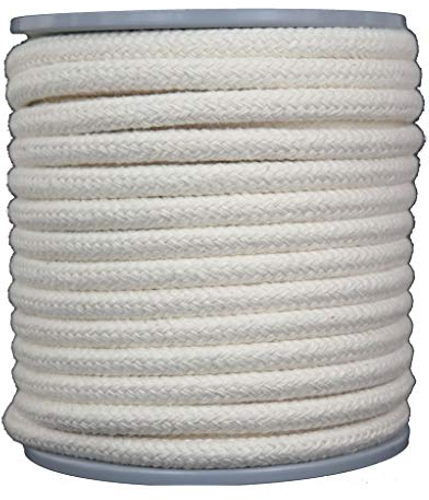 Gepotex Cuerda/cuerda/cuerda trenzada/cuerda de algodón – Longitud 25 metros – Diámetro aprox. 8 mm – Calidad muy suave de algodón sin tratar.