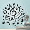 Music Notes Wall Sticker Room Decor Art Stickers Vinyl Wallpaper Decal Home Mood Kitchen Kid Dance Bedroom Studio Decor Fridge Mural Nursery Living Room Note Removable Decoration Silhouette Graphic