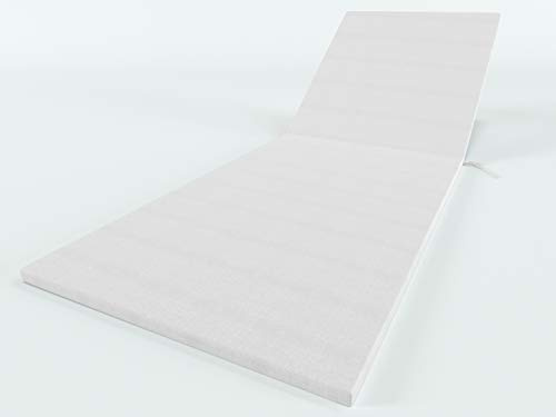 ALOHA Liegenauflage Auflage Polster für Gartenliege Liegestuhl Sonnenliege Liege Kissen Sonnenliege Strandliege (Weiß / 190x54x4cm / 1 Stück)