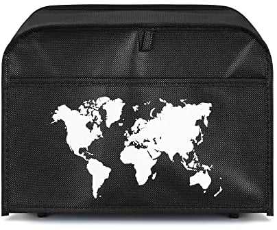 kwmobile Funda Compatible con Tostadora de 2 rebanadas - Cubierta de Tela Antimanchas para tostadora de Pan - Mapa del Mundo