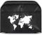 kwmobile Hülle für 2-Scheiben Toaster - Staubschutz Abdeckhaube - Toasterabdeckung in Weiß Schwarz Travel Umriss - 19 x 20,3 x 28 cm