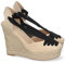 shoes&blues.es 62848-Sandalia de Cuna para Mujer, Forrado de Yute, con Pala Cerrada, y Cierre de Cordones, Primavera Verano 2022. Talla 39 Negro