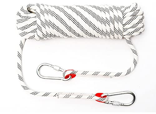 20MM Outdoor Climbing Rope 49ft 66ft 82ft 98ft 131ft 164ft Magnet Fishing Rope Static Rock Rope Escape Rope Ice Fire Rescue Parachute Rope Grappling Hook Rope ( Color : White , Size : 20mm x 200m )