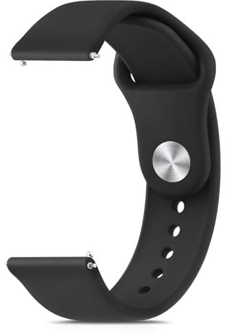 20mm 22mm Silicone Watch Strap for Women Men, Quick Release Replacement Strap with Stainless Steel Button Sport Watchbands Wrist Straps