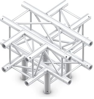 Milos Pro-30 Square F Truss - Cross + Down 5-way QCVF51-90° corner - heavy duty - silver - F