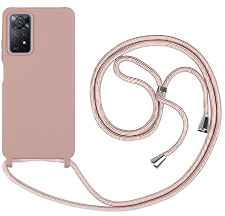 HFYiup Mevis Coque Compatible avec Xiaomi Redmi Note 11 Pro 5G/4G,Collier pour Étui Colliers de cellulaire Mince Antichoc Réglable Lanyard Case-Couleur Lotus