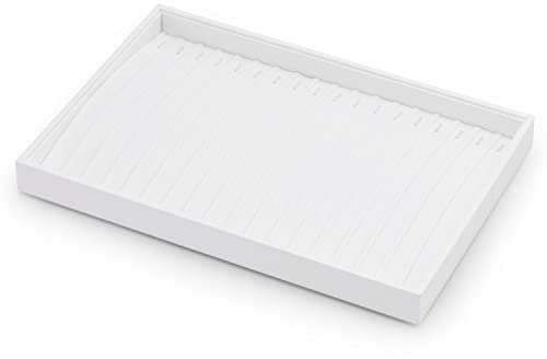 Oirlv Pelle Bianca Di Alta Qualità,Vassoio Per Gioielli Impilabile,Organizer Per Collane, Vetrina,Catena Lunga,Espositore Per Collane