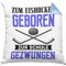 Trendation Eishockey Kissen mit Füllung 40x40 Geschenk Eishockey-Spieler Kinder Geschenkideen Zum Eishockey Geboren (Blau)