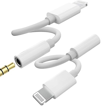 Adaptador Lightning a conector de auriculares de 3,5 mm, 2 unidades para Apple MFi certificado para iPhone 14, 14 Plus, 14, Pro, 14, Pro Max, 13, 12, 11, X, XS, XR, SE, XS, Max, 7, 8, 6, 6S, 5, 5S
