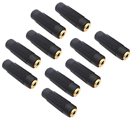 Alnicov 10PCS 3.5mm Stéréo Jack à 3.5mm Stéréo Jack Adaptateur Connecteurs Stéréo Coupleur Femelle à Femelle