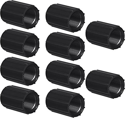Yahenda 10 Pcs 1/2 Inch PVC Double Female Threaded Coupling Sprinkler Extension Riser Pipe Fitting Garden Drip Irrigation System PVC Npt Coupler for Irrigation Tube Riser Extension