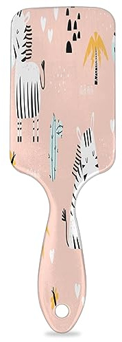 Zebra Cactus Hair Brush Detangler Brush with Nylon Bristle for Thick Curly Thin Long Short Wet or Dry Hair Adds Shine and Makes Hair Health Paddle Hairbrush for Women Men