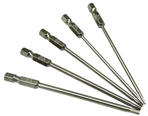Nuofany 5Packs RC Hex Driver Bit Set 1.27mm-3.0mm, Hex Head Allen Wrench Drill Bit Set for Screwdriver, Electric Screwgun/Power Drill