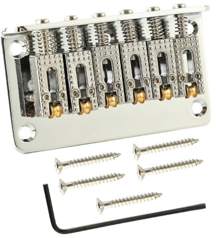 78 mm 6 Saiten Bass Gitarre Roller Hardtail Top Load Bridge Saitenhalter Mit L-förmigen Schraubenschlüssel Und Schrauben Für Gitarren Gitarre Hardtail Bridge Roller Bridge Hardtail Bridge 6 String 6