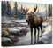 CXHOSTENT Elch Leinwand Wandbilder Wildtier Elch Hirsch Leinwandbild Winterwald Hirsch Schnee Baum Bilder Tier Elch Kunstdrucke Wanddekoration gerahmt (A, 40.00 x 60.00 cms)