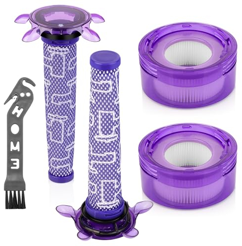 Filtro V8 mejorado de repuesto para aspiradora de mano Dyson V8 nueva versión inalámbrica Animal Extra SV10 SV25 para coche+barco, prefiltros de 2 estrellas y 2 filtros HEPA de repuesto número de