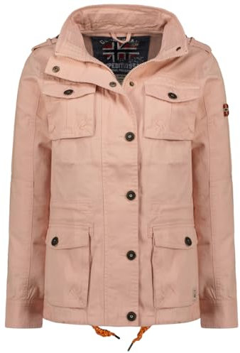 Geographical Norway arouchka lady Veste Coupe Vent Femme Outdoor - Blouson Deperlant Manches Longues Femmes - Manteau Pluie Randonnee Saison Printemps Ete Automne Hiver (Rose pale XXL)