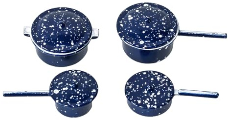 Hsthe Sea 4PCS Mini Dollhouse Kitchen Cookware Dollhouse Decoration Accessories Party Supplies for Pretend Play Miniture Cooking