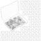 Grevosea 100 Pcs High Temperature Nichrome Wire Jump Rings, Nichrome Wire High Temp Fusing Wire R Shaped Hanging Burning Needle with 1 Storage Box for DIY Pendant Ceramic Ornaments Fusing in Glass