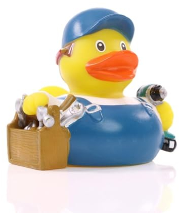 Monteur - Quietscheente ? Handwerker - Badeente - ca. 8 cm gross