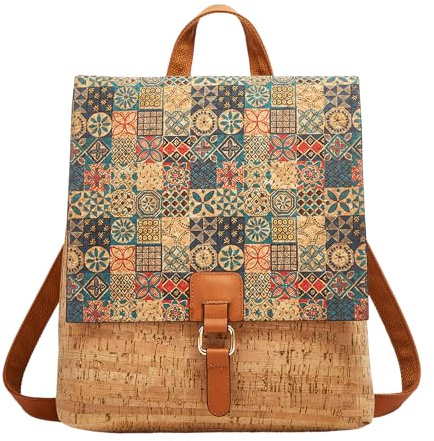 aolaso Frauen Rucksack von Kork Tasche Umweltfreundlicher Daypack für Damen | 100% Kork Rucksack Handtasche für Schule, Uni, Business