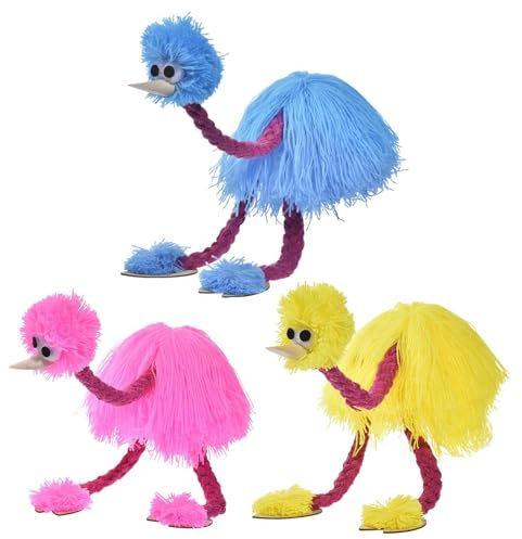 Straußenpuppe auf Saiten, lustige, interaktive Vogelpuppe, handgefertigte Straußen-Marionette-Puppe, Straußen-Saitenpuppe, für Kinder, 36 x 20 x 4 cm