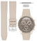 HORACE Omega x Swatch MoonSwatch compatible rubber watch strap 20mm (Beige - White stitching)
