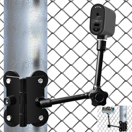 Mippko Magnetische Kamera-Zaunhalterung für Mevo Start/GoPro/Insta360/DJI OSMO Pocket 3/iPhone, zwei 6,35 mm (1/4 Zoll) 20 Steckplätze, Netz-Kettenglied-Zaunhalter für die Aufnahme von