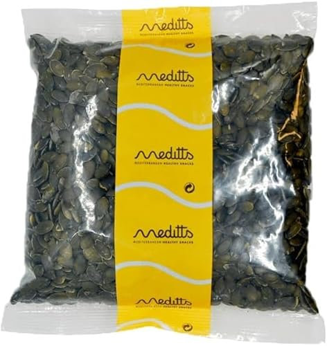Meditts - Pipas de Calabaza 1 kg | 100% Naturales y Sin Sal | Sin Gluten | Ricas en Proteínas, Fibra y Magnesio | Snack Saludable y Energético | Apto para Dietas Keto, Veganas y Vegetarianas