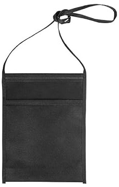 pubblienne 50 Tasca Portabicchieri con Tracolla - Sacca Porta Calici in TNT 18x23 cm - Porta Bicchieri da Collo in Diversi Colori - Idea Regalo Feste, Sagre e Degustazioni (Nero, 50 Standard)