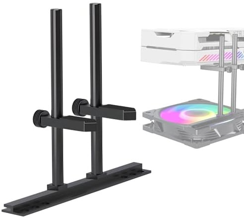 STFALI GPU Sag Bracket, GPU Halterung, grafikkarten stütze, Zwei Stützstangen, Schienengleitkonstruktion, Anti-Durchbiegungs-Gpu-Ständer für Lüfter Aluminium 129 mm