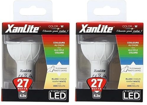 Xanlite - Ampoule Led Spot - Culot Gu10-4 -2W Cons. (27W Eq.) - Lumière Blanc Chaud Ou Lumière Rvb Avec Sa Télécommande
