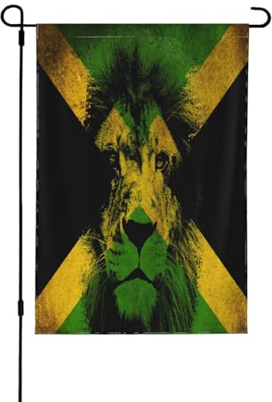 Bandera de Jamaica, Rasta Reggae, León de Judá, banderas de jardín, impresión a doble cara, decoración del hogar, 31,7 x 45,7 cm
