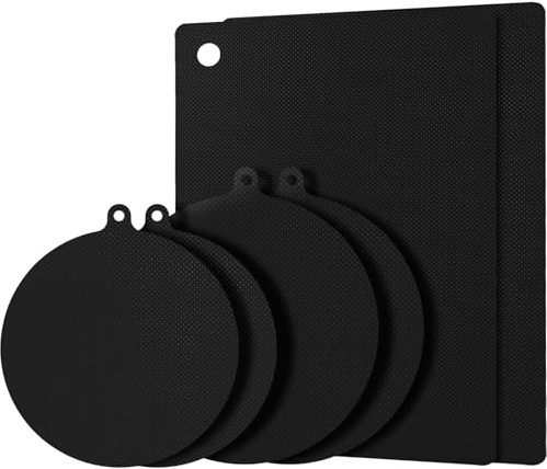 AUAUY 6 Stück Induktionsschutzmatte Set(0.7mm), Kratzern & Verschmutzungen | Abdeckung Hitzebeständige Silikon Schutzmatte Herdabdeckplatte, Induktionsfeld, für Küchenarbeitsplatten und Tische