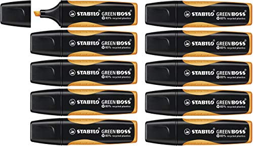 STABILO - Umweltfreundlicher Textmarker - GREEN BOSS - 10er Pack - orange