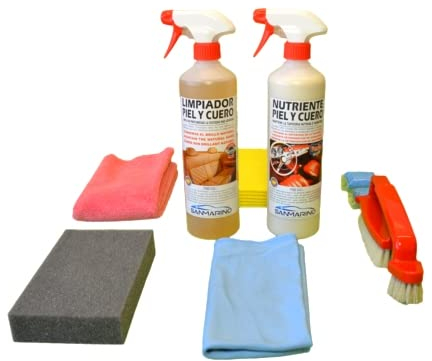 SANMARINO Kit Profesional Limpieza TAPICERÍAS Piel Y Cuero 750 ML.