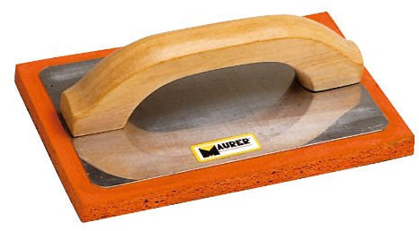 Maurer 2300650 Reibebrett mit Schwamm (Aluminium, 14 x 21 cm) Orange