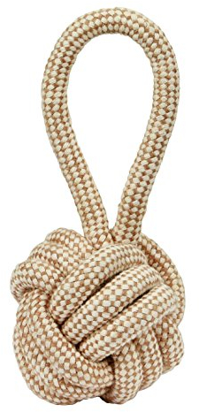 Kerbl Pet Balle avec Corde XL pour Chien Jute/Coton, Beige, 21cm, Ø8cm