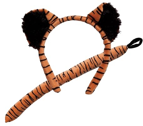 Zebra-Haarreif und Schweif, Kostüm Set für Halloween One Size Tiger