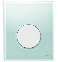 TECE-Platten-Urinal Schub-Schleife mit dem Glas grün und Knöpfe Kunststoff weiß von PERFECTO