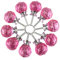 Sourcingmap Round Shape Crystal Glass 30mm Kitchen Cabinet Door Drawer Knob Cupboard Dresser Wardrobe Pull Handle with Screws, 10pcs Pink