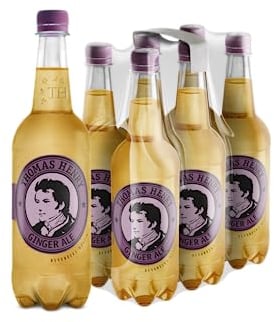 Thomas Henry Ginger Ale - besonders würzig - (6 x 750 ml PET-Flasche DPG Einweg) 6er Set Ingwerlimonade zum Mixen deiner Longdrinks und Cocktails mit Whisky, Rum & Co.
