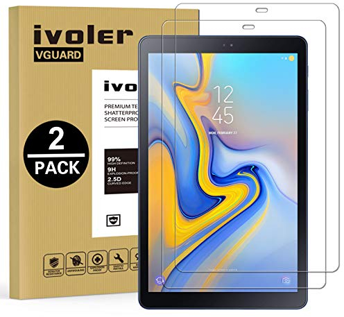 ivoler [2 Stücke Schutzfolie Kompatibel für Samsung Galaxy Tab A 10.5 Zoll 2018 (T590 / T595), 9H Härte, Anti- Kratzer, Bläschenfrei, 2.5D Runde Kante