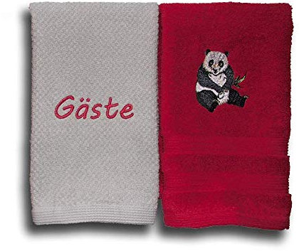 Gästehandtuch bestickt mit Gäste und Wunschmonogramm