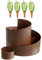 Kräuterspirale mit 4 Bördys S Wasserspender Naturrost Kräuterschnecke Hochbeet Pflanzenring (Grün)