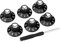 Musiclily Pro Imperial Inch Size Guitar Amplifier Effect Pedal Skirted Amp Knobs, Black (Set of 6)