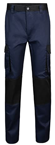 VELILLA 103020B; Pantalón Bicolor Multibolsillos, Azul Navy y Negro; Talla 46