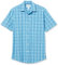 Amazon Essentials Men's Regular-Fit Short-Sleeve Poplin Shirt, Blue White Plaid, XXL