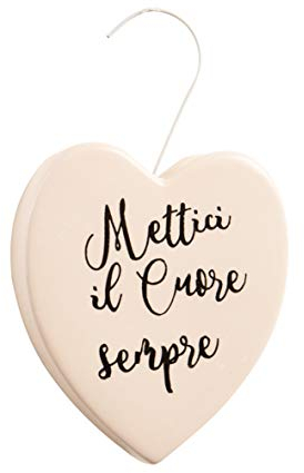 MONTEMAGGI Umidificatore in Ceramica da termosifone a Forma di Cuore, Mettici il cuore Sopra, 15x4x17 cm
